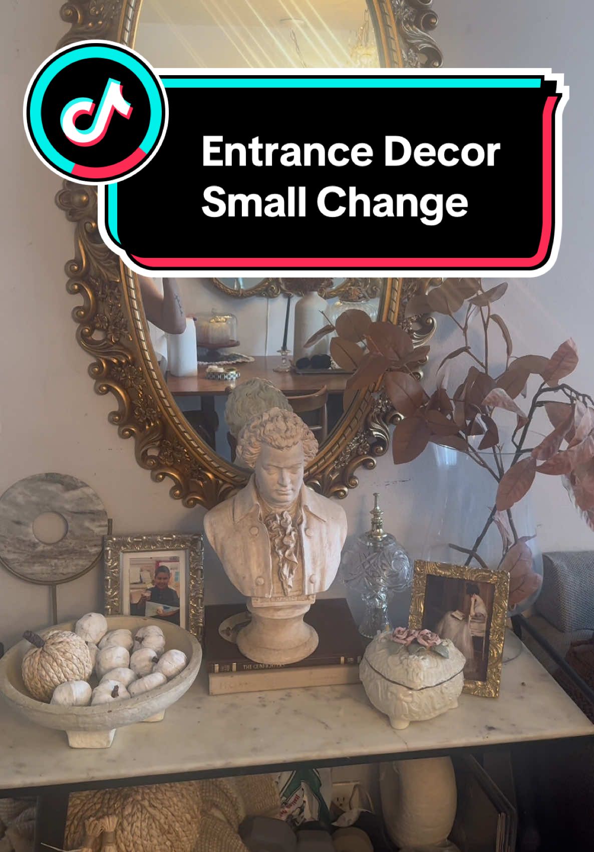 Entrance Decor Small Change.  I got this entrance table at Savers for $25 omg I love it so much . #entrancedecor #decor #decoratewithme #makeover #houseoftiktok #decorate #vintage 