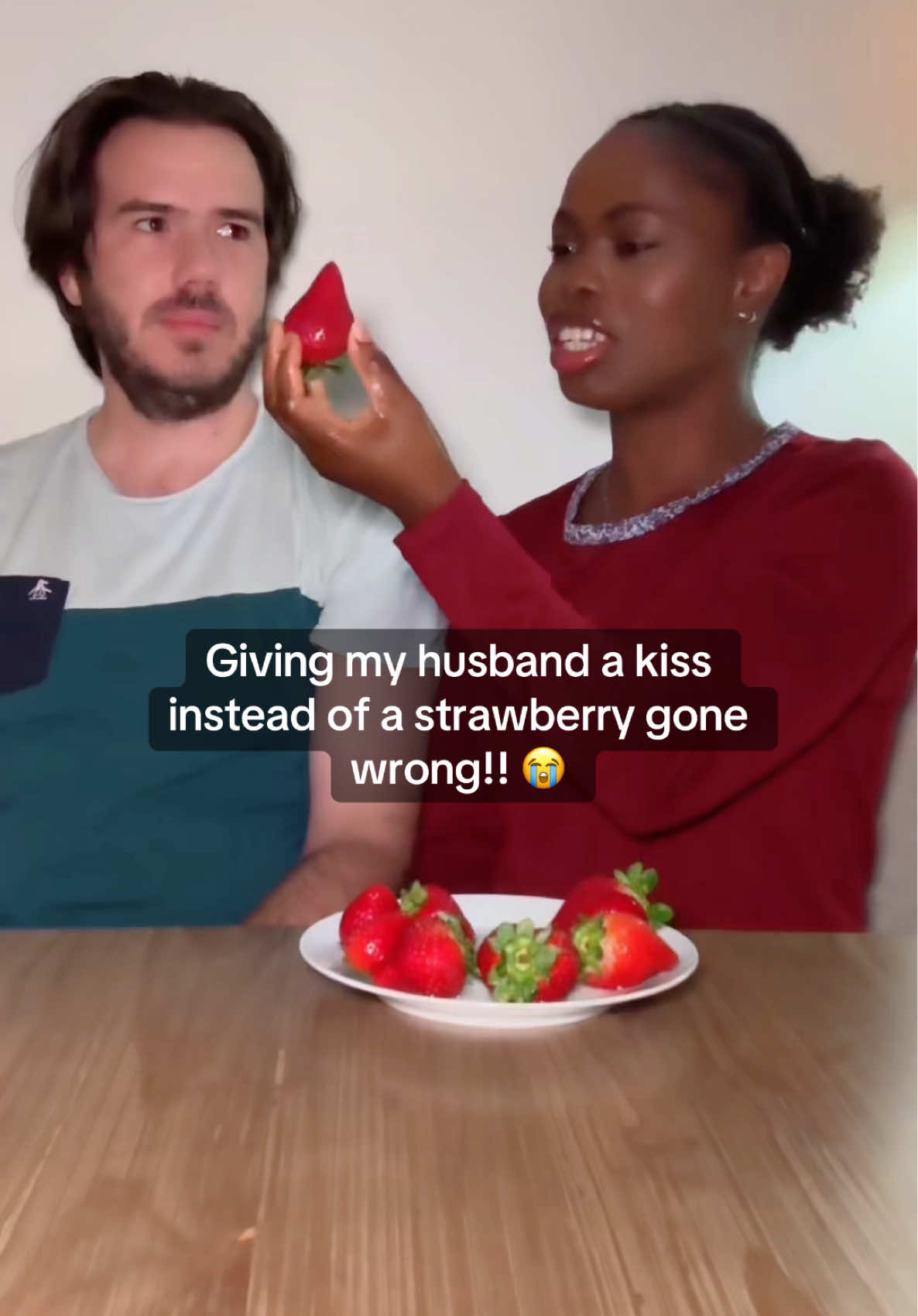 @Boom you need to be more romantic 😀😍 #marriedlife #couplegoals #husbandgoals #husbandsoftiktok #strawberry #kiss #fyp #foryou #Foodie #romantic 