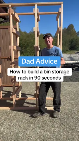 So easy to do, a little bit harder to explain in 90 seconds but I think you can do this. Added full shopping list and plans at the end. Storage bin rack.  Love, Dad