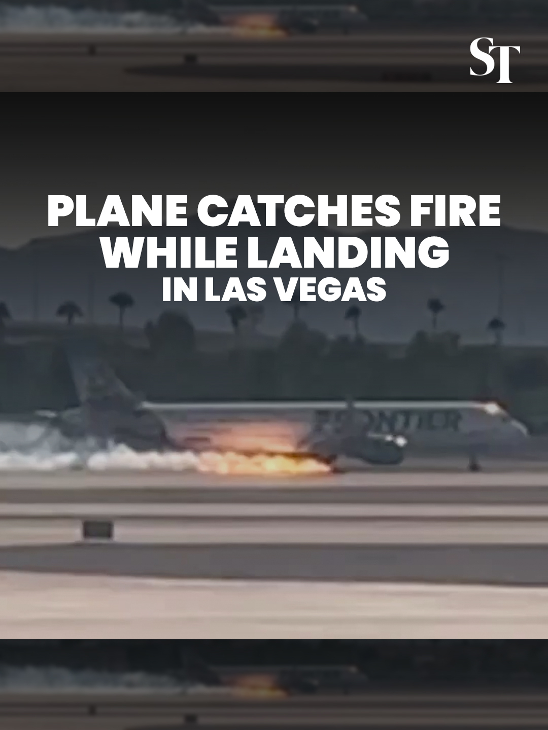 A Frontier Airlines plane caught fire while landing at Harry Reid International Airport in Las Vegas on Oct 7. No one on board was injured. #plane #frontierairlines #lasvegas #vegas #usa #travel