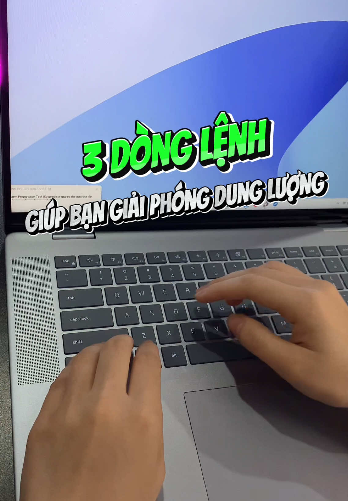 3 dòng lệnh giúp giải phóng dung lượng #gacongnghe #congnghe #trick #tips #xrazer #LearnOnTikTok #giaiphongdungluongtrentoptop #viral #meolaptop #laptopdell #laptop