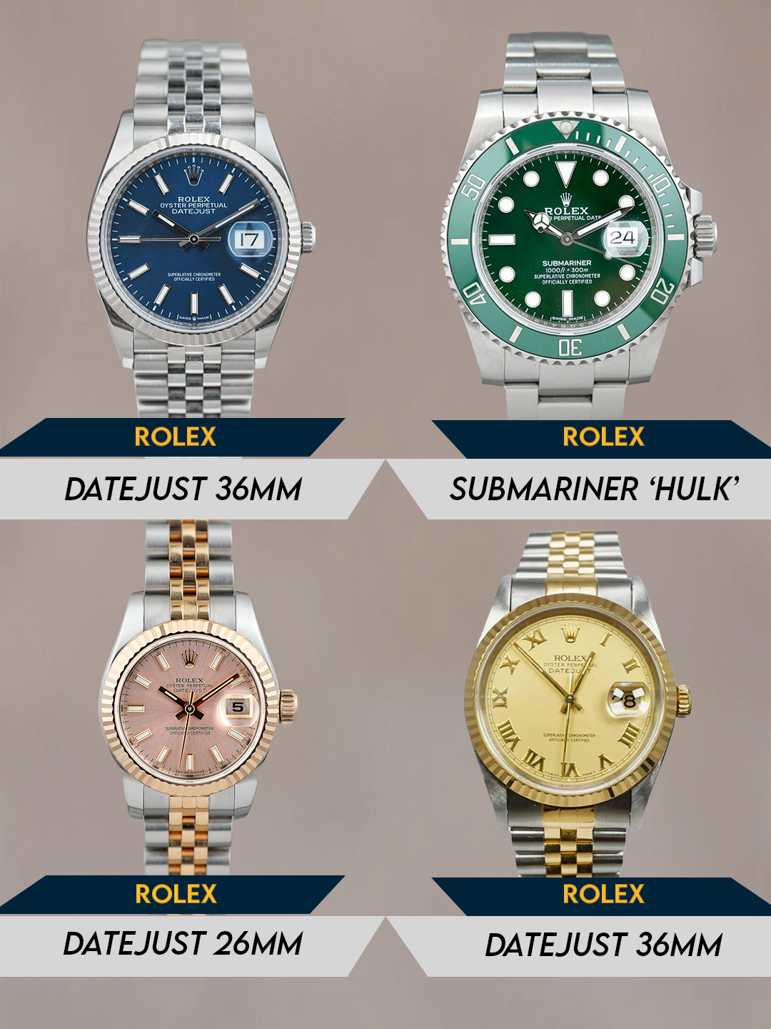 Trying to buy 4 Rolex Watches; Rolex Datejust 36mm Blue Dial, Submariner 'Hulk', Datejust 26mm Two Tone Rose Gold Sundust Dial and Datejust 36mm Two Tone Yellow Gold Champagne Roman Dial, Let's go! #hayb #parenghayb #parengchollo #parengG #luxurylife #luxurywatch #luxurycars #watch #fyp #swissmade #business  #gentrytimepieces #rolex #datejust #submariner #36mm #26mm #40mm #twotone #rosegold #yellowgold #bluedial #stickdial #champagnedial #sundustdial