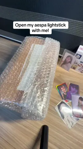 Aespa lightstick + Giselle’s emblem. I made this unboxing long time ago. Store: oppastore. Part 2 next! #aespa #aespaunboxing #fyp #kpop #unboxing 