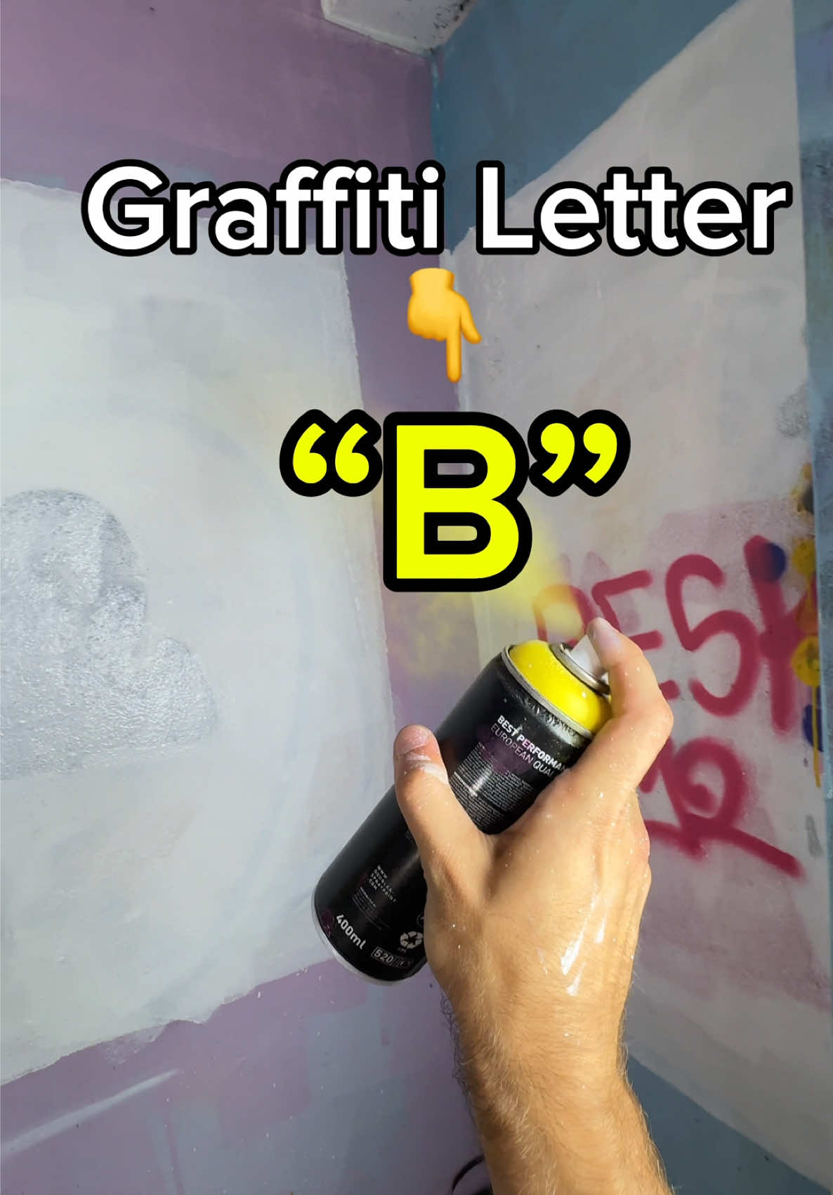 5 Steps for Graffiti Letter “B” 👈 #howto #tutorial #5steps #B #letters #graffiti #spray #asmr #pov #fyp #foryou #fypp #stepbystep 