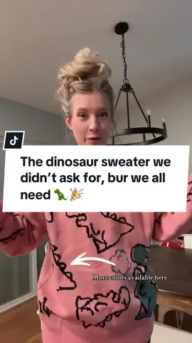 You’ll be living in this like me!! Let’s gave a dino sweater party! 🦖 🎉 #dinosweater #dinosaursweater #fallfashion #fallfreshness #TreasureFinds #FallDealsForYou  #TikTokShopCyberMonday#TikTokShopBlackFriday #TTSTasteMakers #TikTokShopHolidayHaul #octoberfinds 