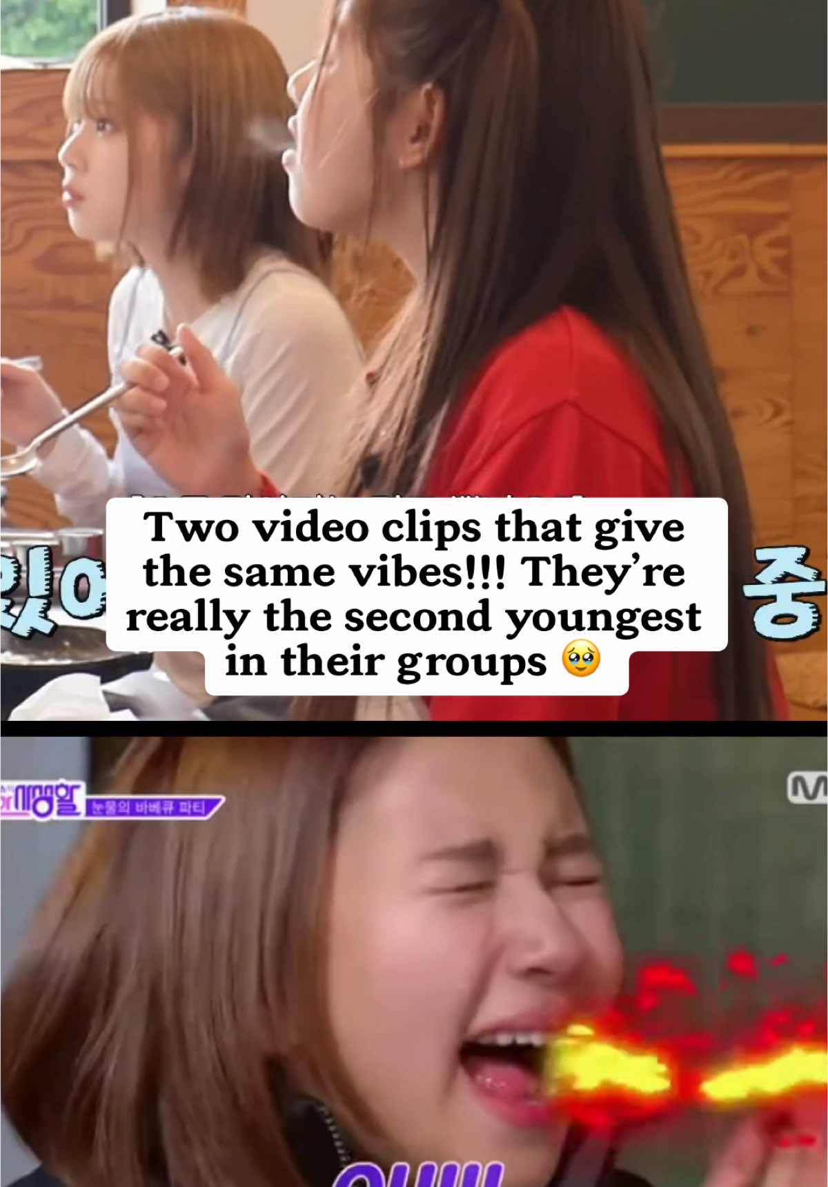 Two video clips that give the same vibes!!! They’re really the second youngest in their groups… #unis #twice #yoona #chaeyoung #chaeyoungtwice #유니스 #트와이스 #오윤아 #채영 