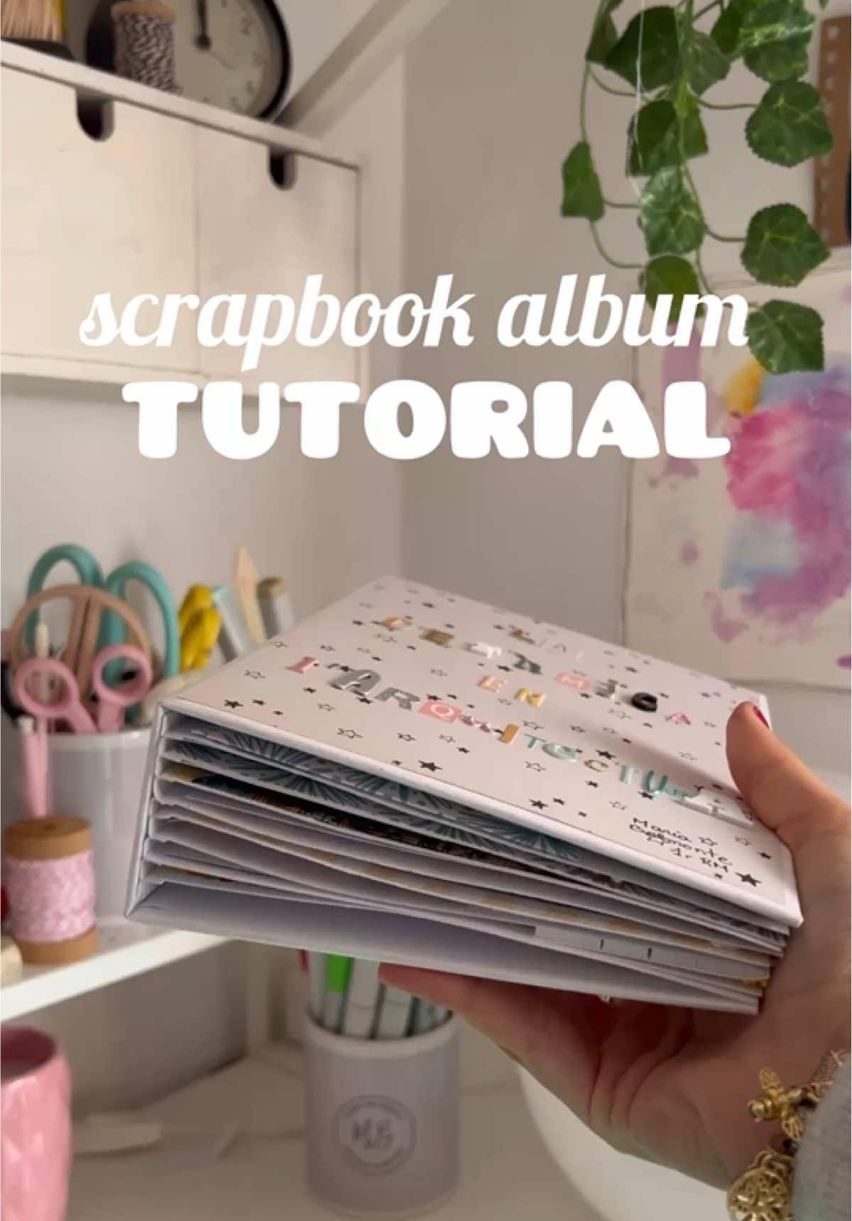 Here’s the full tutorial to create a scrapbook album / Aquí está el tutorial para hacer un álbum de scrapbooking ✨ #scrapbooking #scrapbook #scrapbookingideas #scrapbooktutorial #giftideas #journaling 