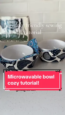 I was going to wait until Saturday to post this free sewing tutorial but wanted to celebrate 10k followers today by sharing it early! This sewing project comes together in less than a hour, is beginner friendly, and makes for a great homemade gift!  How to make microwave bowl cozy! #sewingtutorial #bowlcozy #beginnersewing #handmadegiftideas #easysewing 