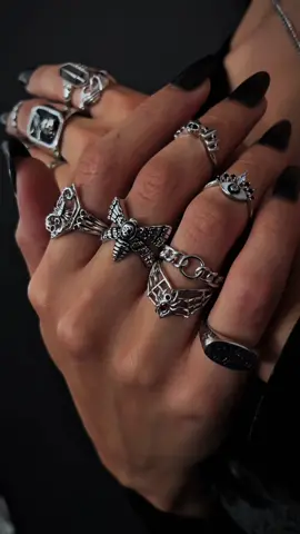 Ring stacks for spooky season 🦇 #littleroomsjewelry #ringstack 