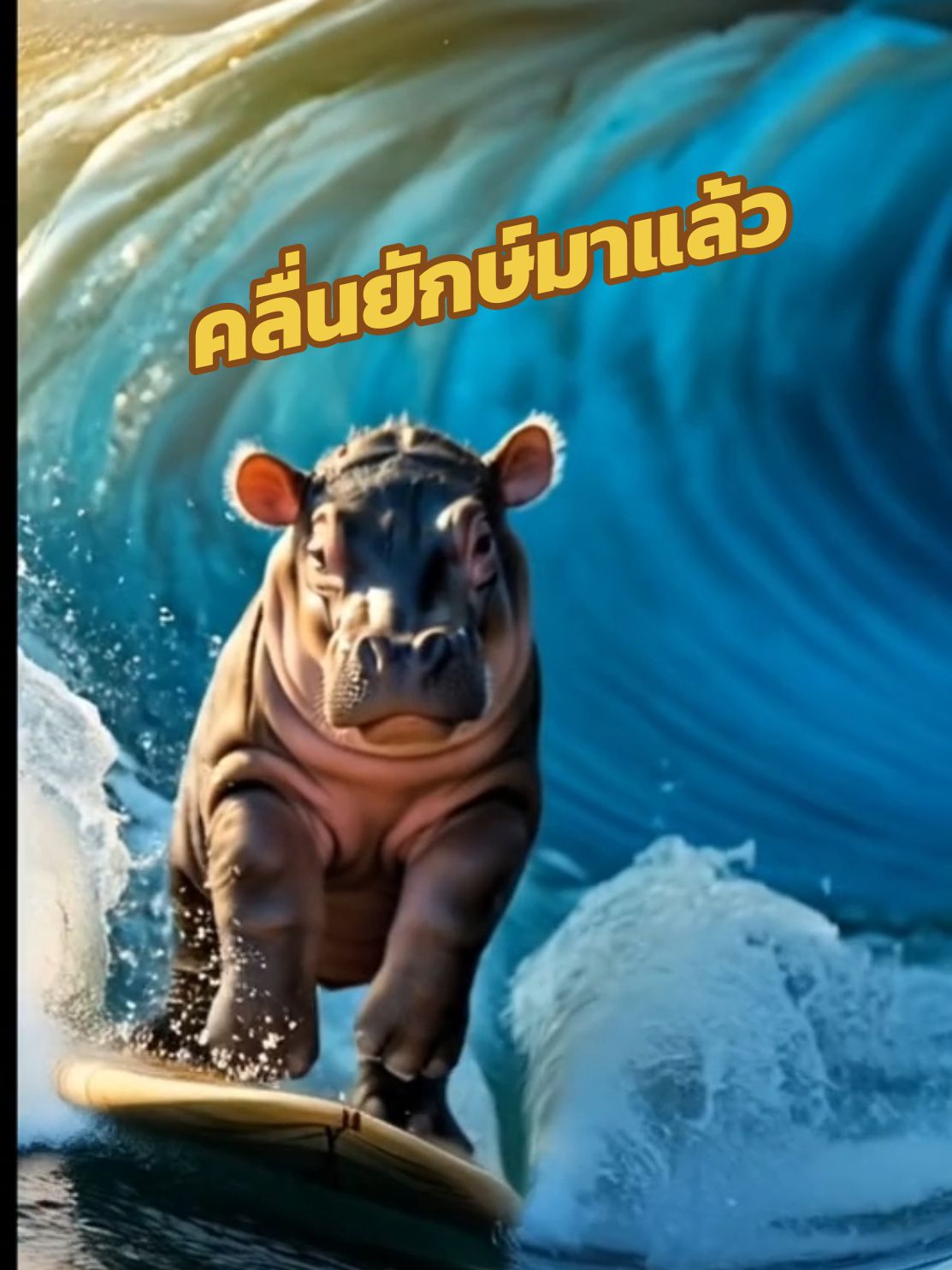 หมูเด้งโต้คลื่นกันครับ #moodang #hippo #tiktokai #song #storytiktok #หมูเด้ง #คลิปไวรัล #ฮิปโป #สตอรี่ตลก #สตอรี่เพลง #papacats 