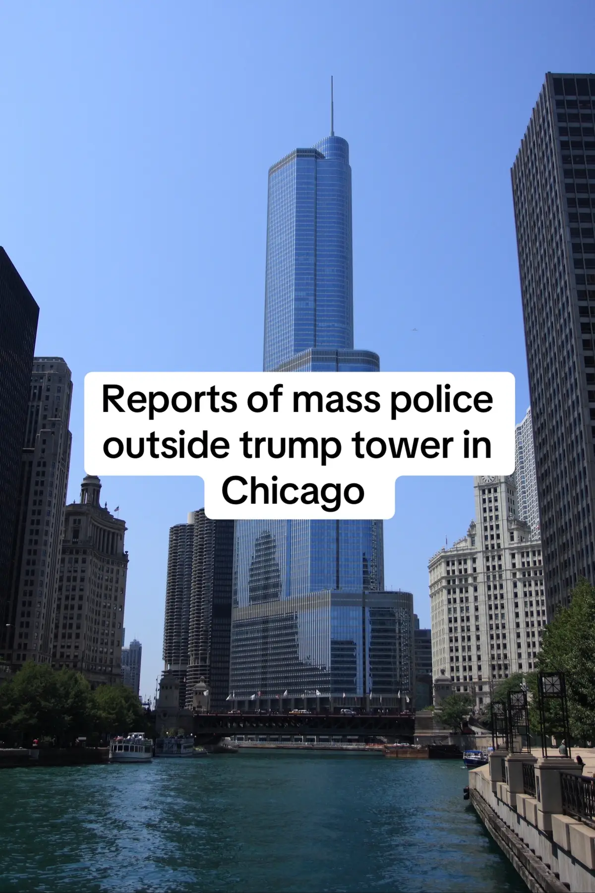 Trump tower has police? #fyp #trump #america #chicago 