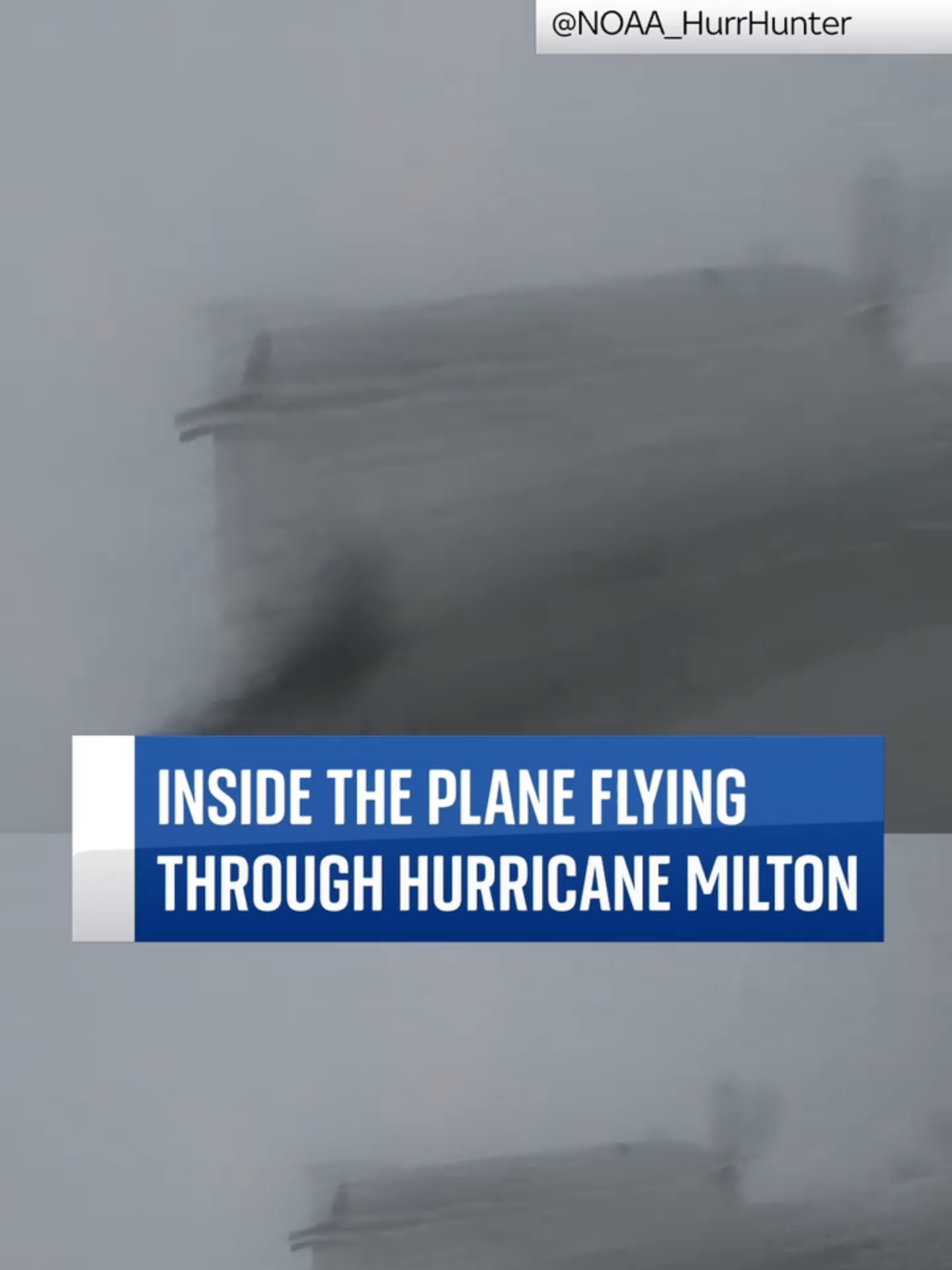 This is the view from inside a #plane flying through #HurricaneMilton. Objects went flying inside the #aircraft, as the research plane flew through winds of up to 180mph.