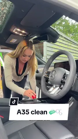 Interior detail on my a35 AMG 🫧 #a35amg #st3_keeley #cargirl #tutorial #detailing 