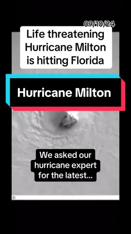 Life threatening Hurricane Milton is hitting Florida tonight. This highly dangerous and potentially historic storm will bring damaging winds, torrential rain and widespread flooding. #HurricaneMilton #LearnOnTikTok #Weather Recorded 09/10/24