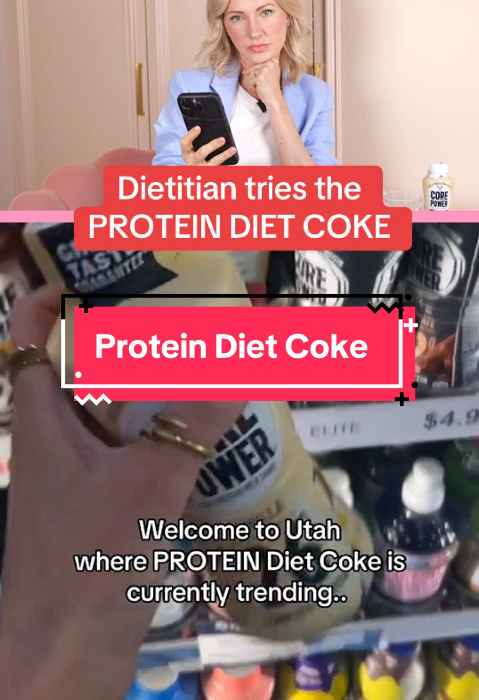 I’m actually shocked by how much I liked this… have you guys tried the protein diet coke yet?! #dietcoke #proteindietcoke #sodashop #utahcheck 