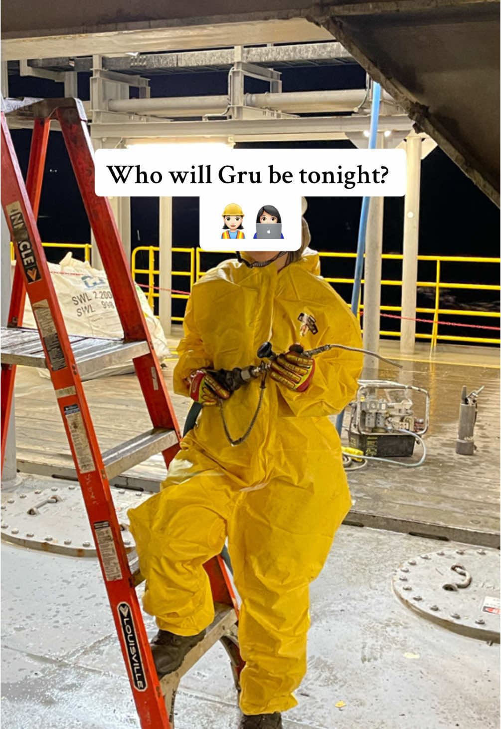 Who will I be tonight? 👩🏻‍💻👩🏻‍💼💼👷🏻‍♀️⛽️🛢️🌊 #offshore #oilandgas #offshoredrilling #offshorelife #oilfieldstrong #drilling #oilfieldlife #oilfield #engineering #drillingrig #offshoreoilandgas #drillingrig #office #womeninstem #womeninengineering 