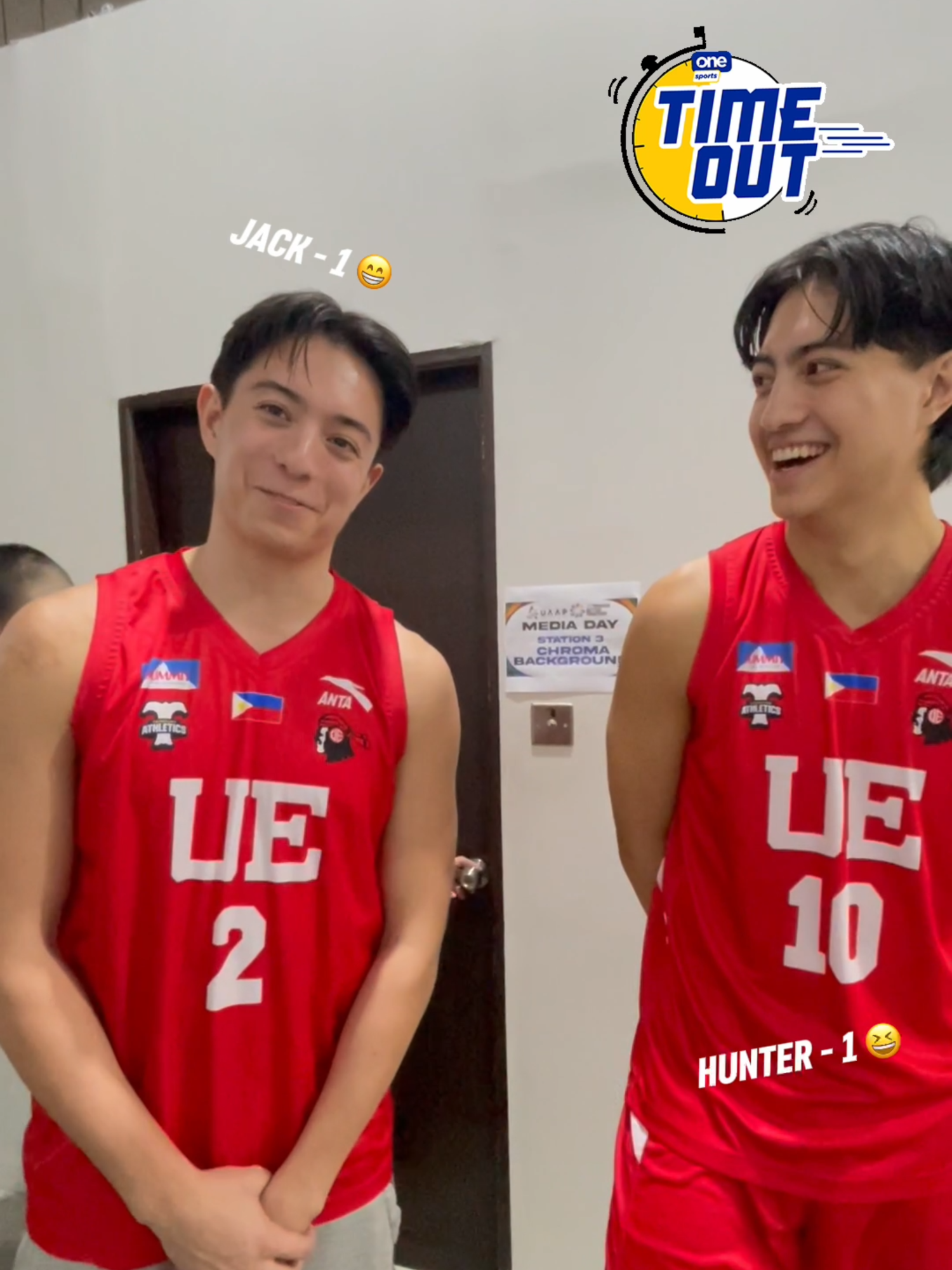 SIBLING MOMENTS 😆🫱🏽‍🫲🏼 Get to know more of UE Red Warriors’ Jack and Hunter Cruz-Dumont as they have fun taking on the Who’s Most Likely To Challenge! | via Bettina Dabu/One Sports Digital #OSTimeout #OneSports #UAAPonOneSports #StrongerBetterTogether #LegendsStartHere #UAAPSeason87