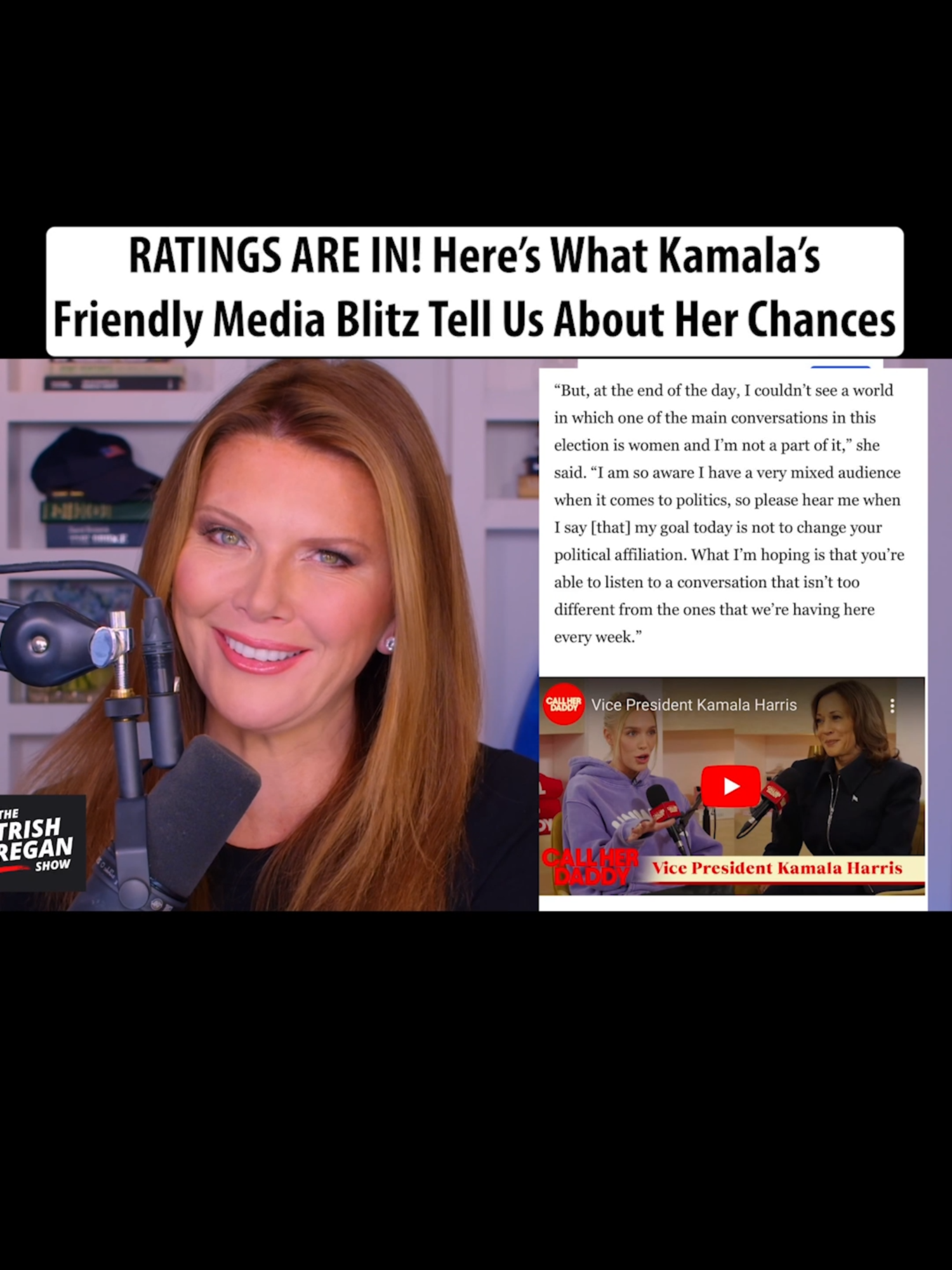 RATINGS ARE IN! Here’s What Kamala’s Friendly Media Blitz Tell Us About Her Chances Subscribe and watch the FULL show at YouTube.com/@TrishReganChannel #trishregan #trishreganshow #joebiden #donaldtrump #election2024