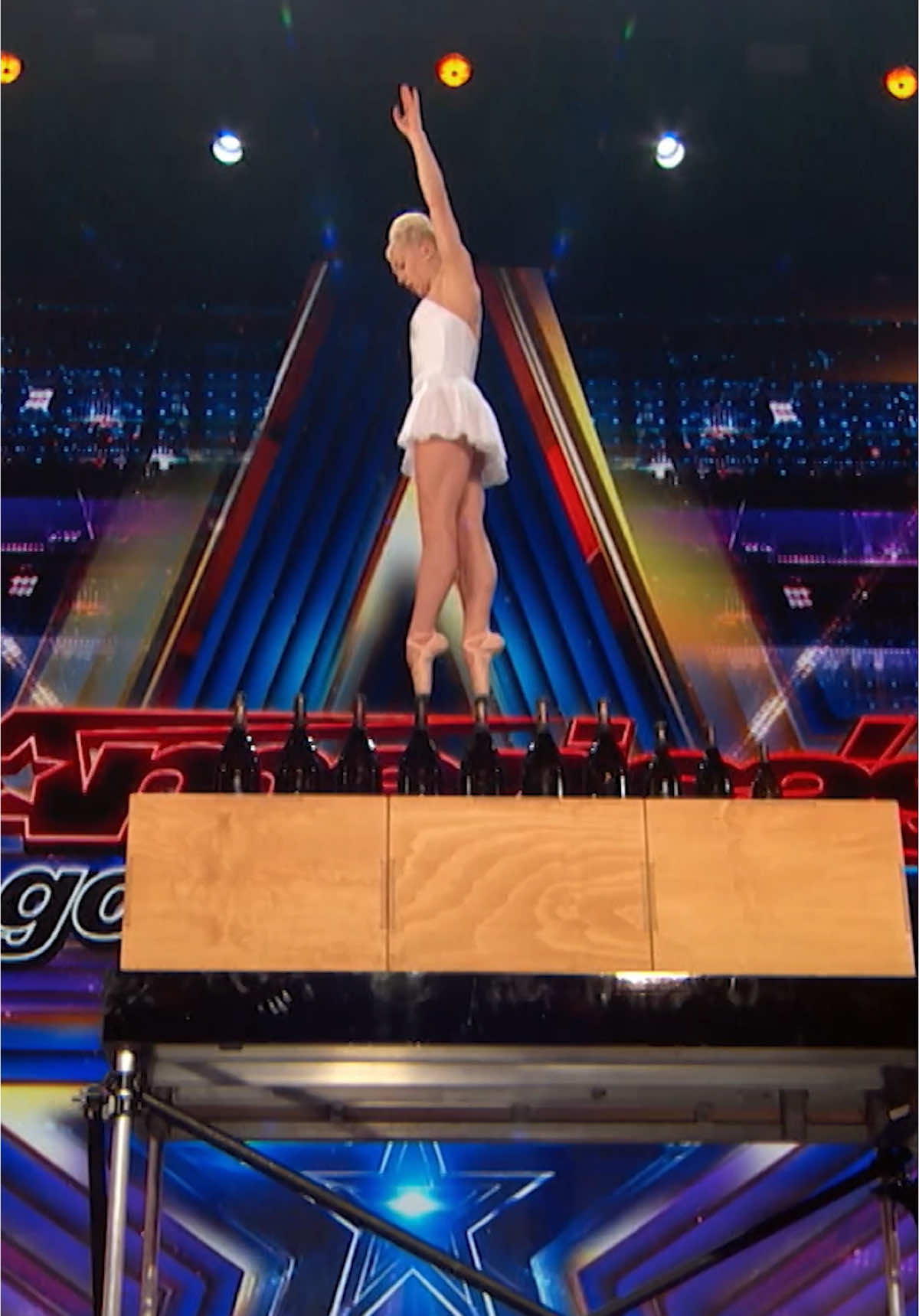 🩰 Ashlee Montague defies gravity and balances on bottles!  🍾 . . Think you have talent? 🎭💫 Submit your video auditions now! #AGT 