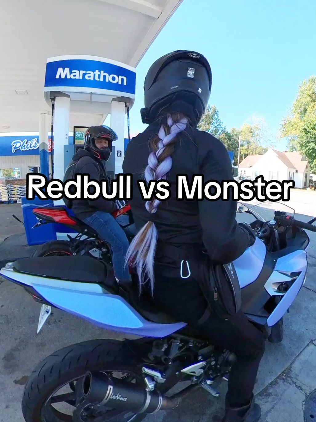 Should I be a @Red Bull USA girl or a Monster girl? Which is your favorite and what flavor? @ZX10_Ben  #bikergirl #motorcycle #wrappedcar #sportbike #girlswhoride #funny #energydrink @Red Bull Motorsports 