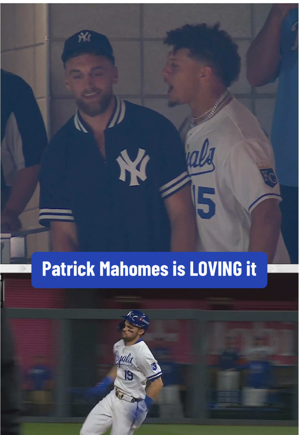 He’s letting em hear it 😂 #MLB #royals #patrickmahomes 