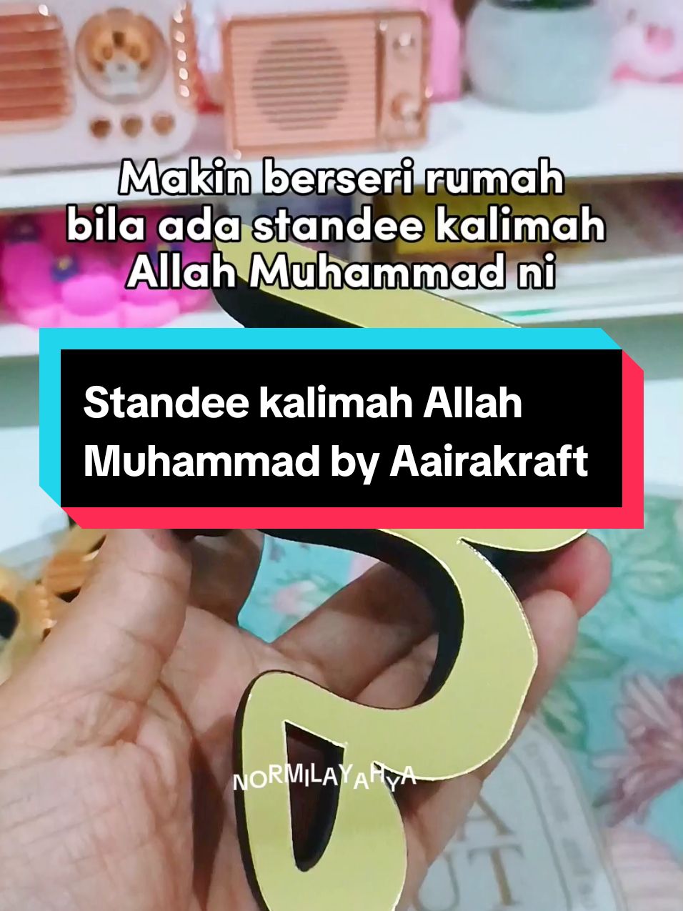 Naik seri rumah bila ada standee kalimah Allah Muhammad ni,harga pun tak mahal, invest terbaik untuk cantikkan rumah korang😊😊 #standee #standeekalimah #kalimahallah #airakraft  #kalimahallahmuhammad #normilayahya 