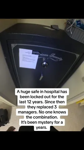 A huge safe in hospital has been locked out for the last 12 years. Since then they replaced 3 managers. No one knows the combination. It’s been mystery for a years. #hospital #mystery #nooneknows #tampa #prayfortampa  