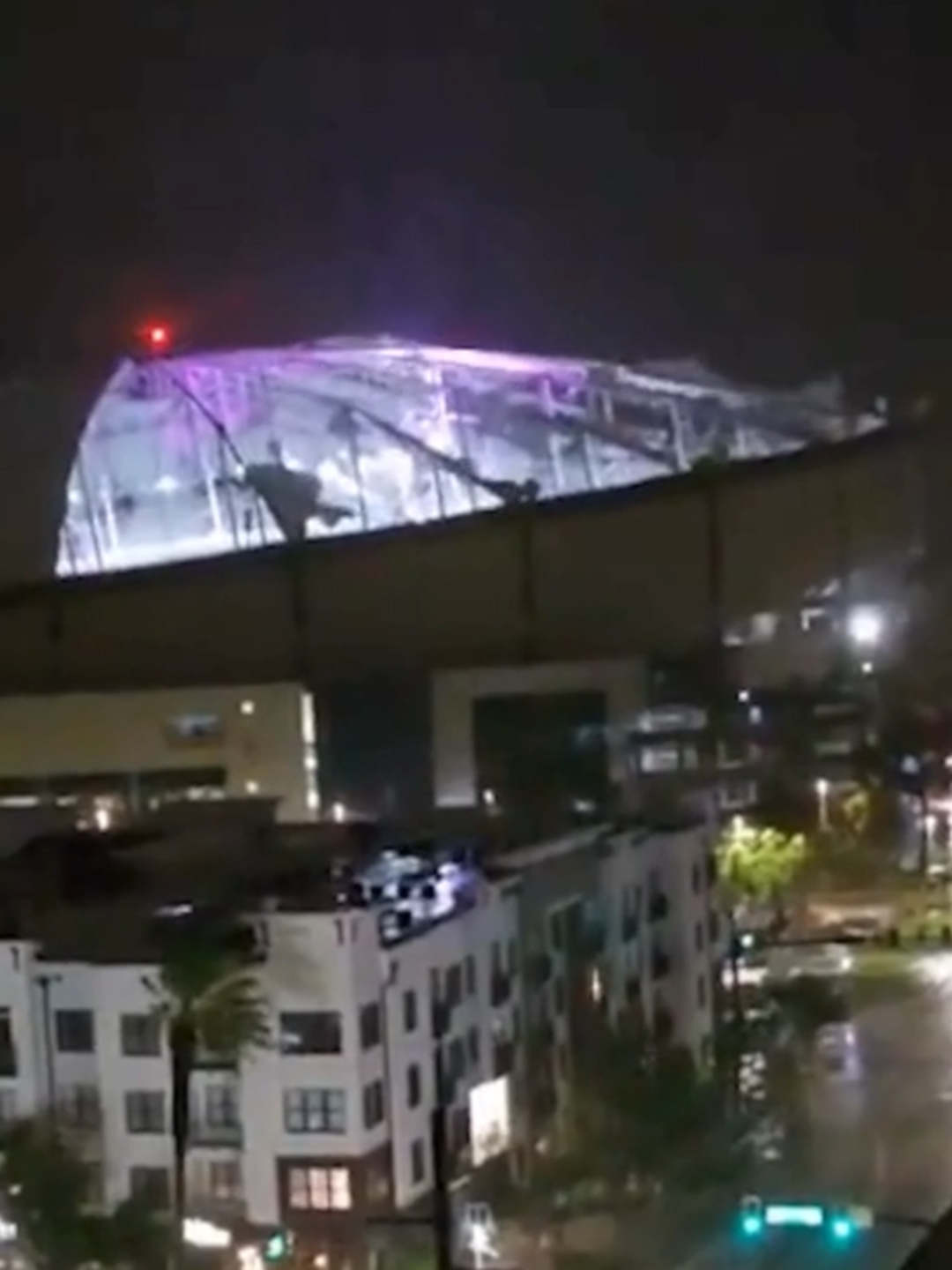 ⚾️ Tropicana Field is now an open-air stadium 🌀 Ferocious winds from Hurricane Milton caused significant damage to Tropicana Field in St. Petersburg. Video showed massive tears in the stadium's roof, which is home to the Tampa Bay Rays. #Tampa #TampaBay #tampabayrays #tampabayraysstadium #Milton #milton #hurricane #Hurricane #florida #stpetersburg #stpete #stpetersburgflorida