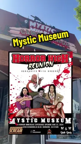 Check out Horror High Reunion, an immersive horror experience set on a spooky campus inspired by cult classic movies. 🎬🩸🔪📚 Cosplay is encouraged, and there are tons of great photo ops! 📸 Tickets are currently $23.18, available in-store or online. Don’t forget to visit their website for some cool merch too!⁣ ⁣ @themysticmuseum⁣ ⁣ #TheMysticMuseum #MysticMuseum #Horror #HorrorFilm #HorrorTok #SpookySeason #Halloween #Ghostface 