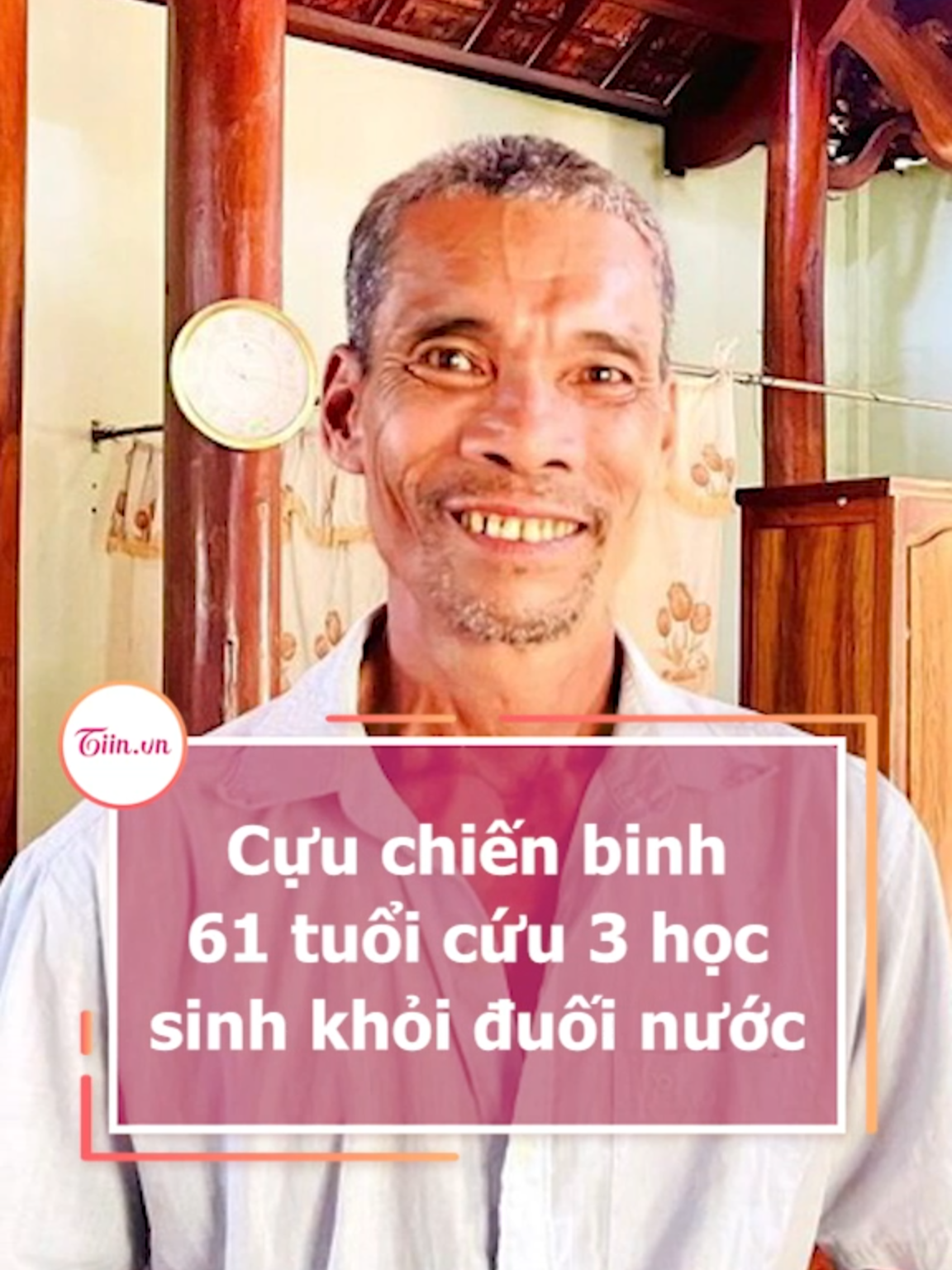 Cựu chiến binh 61 tuổi cứu 3 học sinh khỏi đuối nước #tiinnews