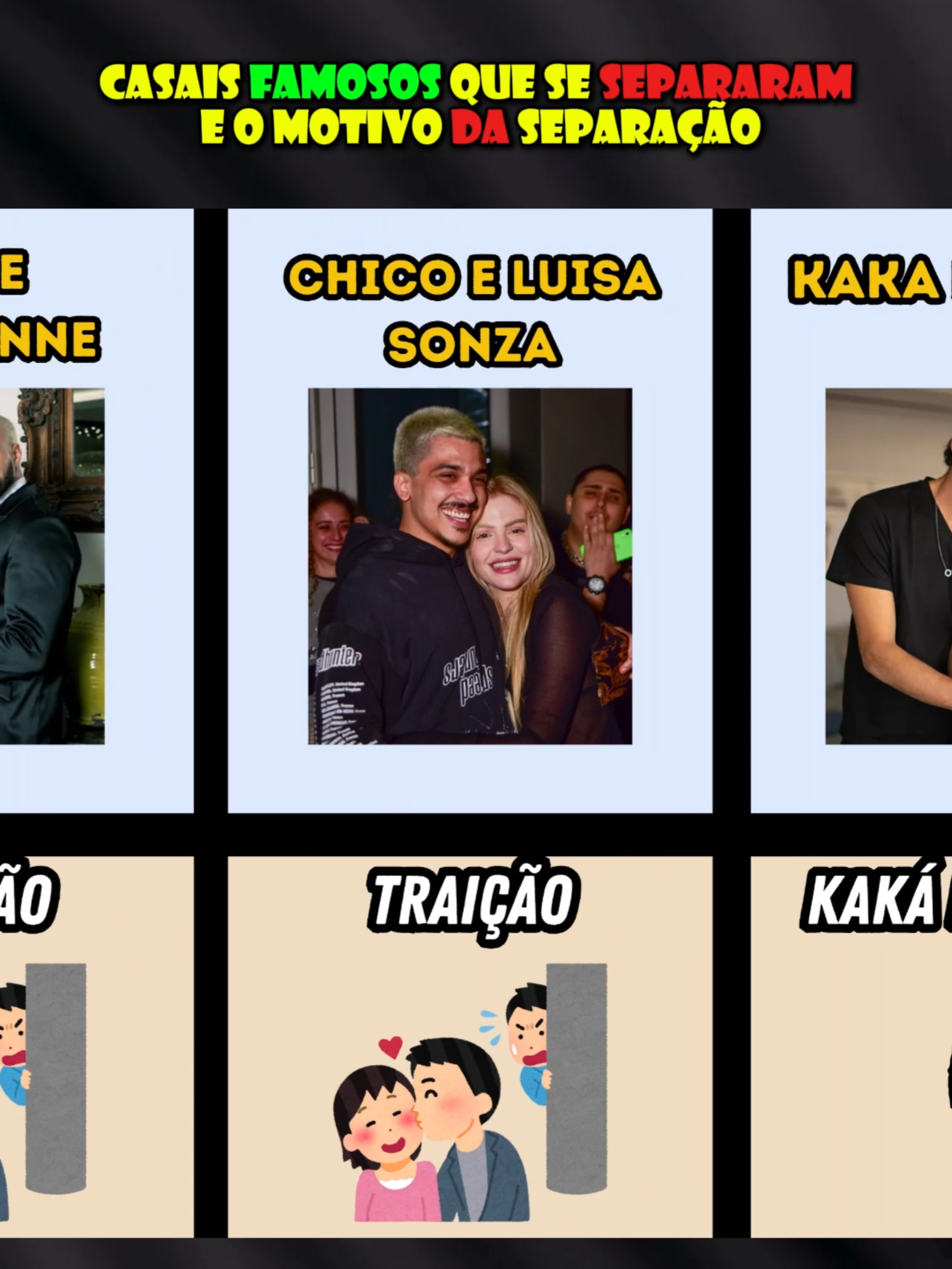 Casais famosos que se separaram e o motivo da separação #famosos #fofoca #fyp #for #belo