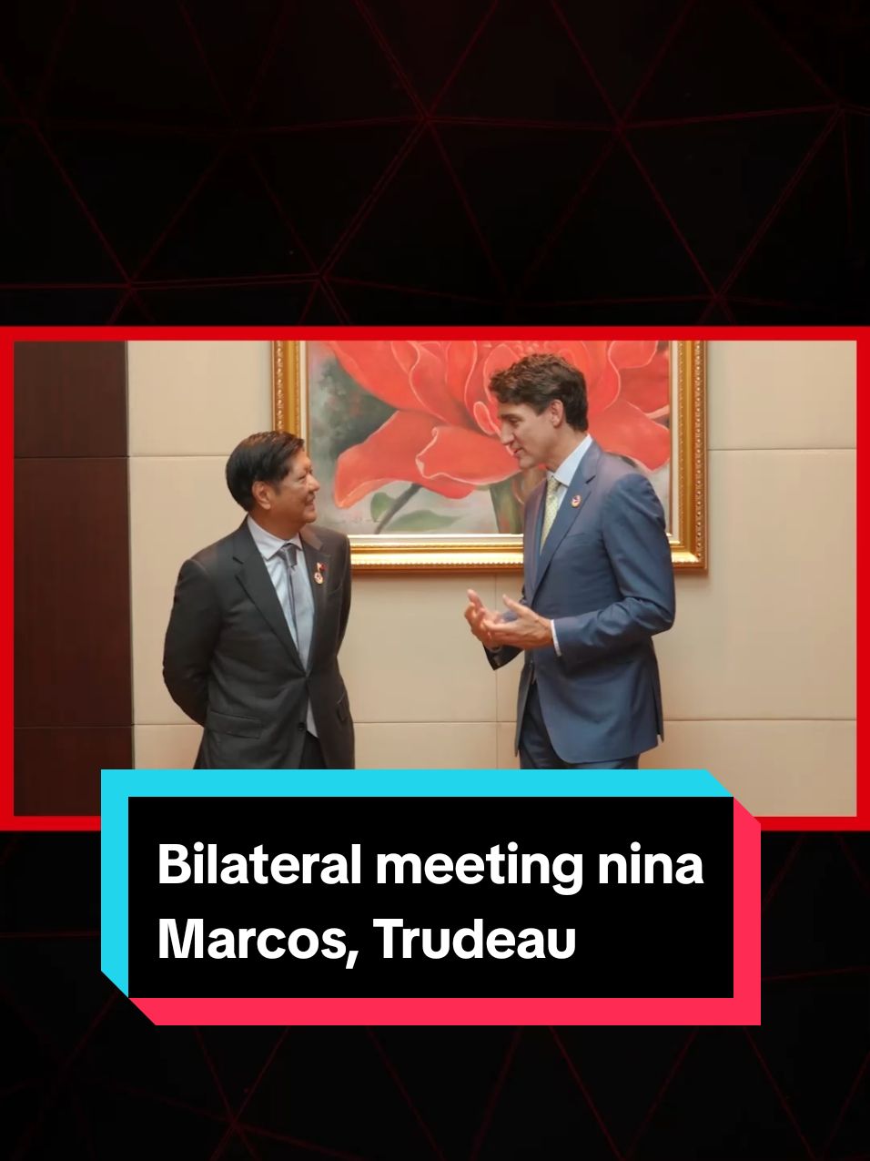 Nakipagkita si Pres. Bongbong Marcos kay Canada Prime Minister Justin Trudeau sa isang bilateral meeting sa sidelines ng Association of Southeast Asian Nations #ASEAN Summit sa Laos ngayong Huwebes, Oct. 10. Ayon kay Marcos, lalo pang lumalim ang relasyon ng dalawang bansa. #News5 #NewsPH #BreakingNewsPH 