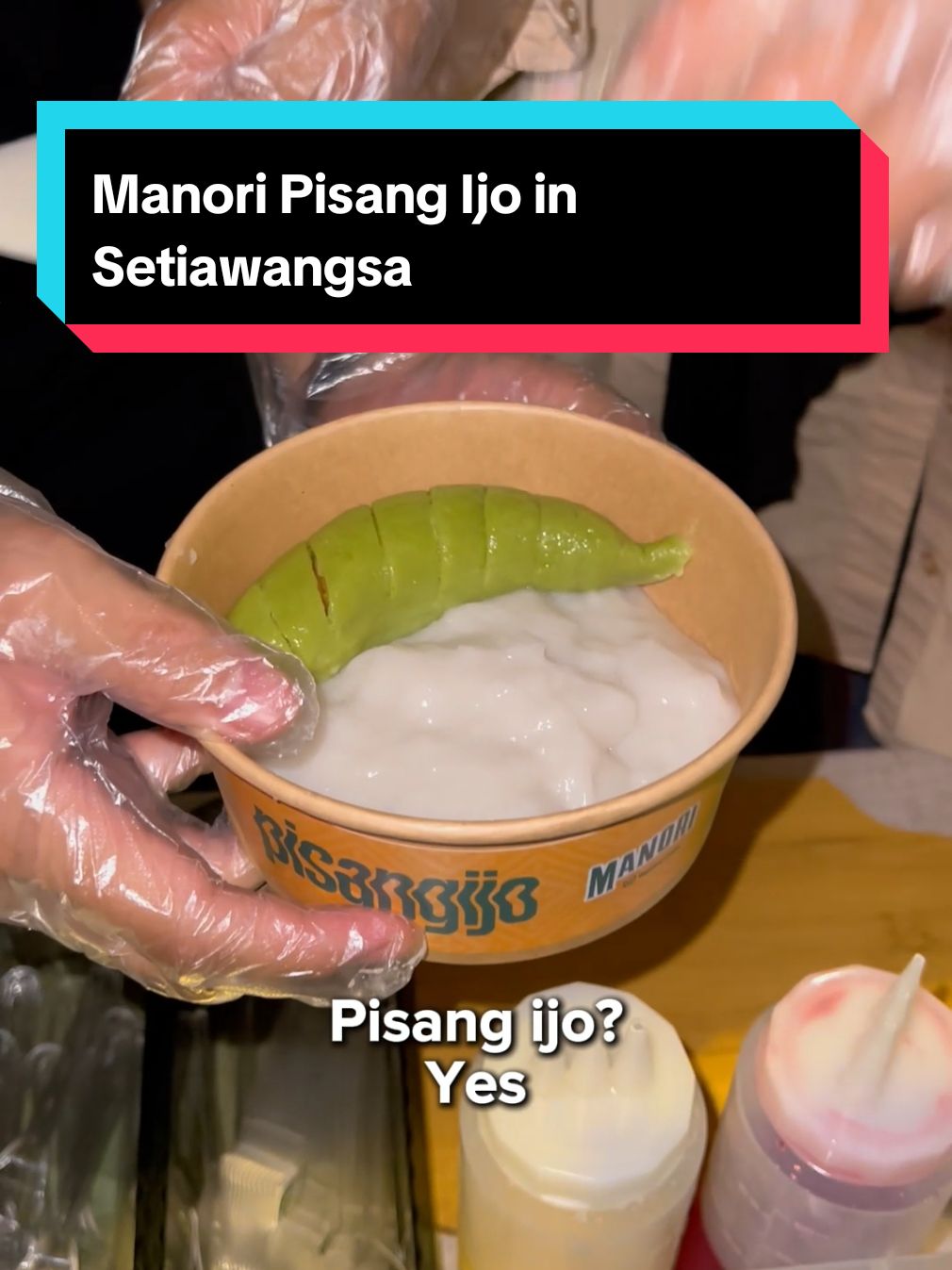 Pisang Ijo 🍌
 
 📍Manori Pisang Ijo, AEON MALL AU2 Setiawangsa
 ⏰Fri-Sun: 8pm-12am
 🎥 @AbangSodok  #MakanLokal #bestfoodmalaysia #malaysiafood #foodhuntingkl #klfoodie 