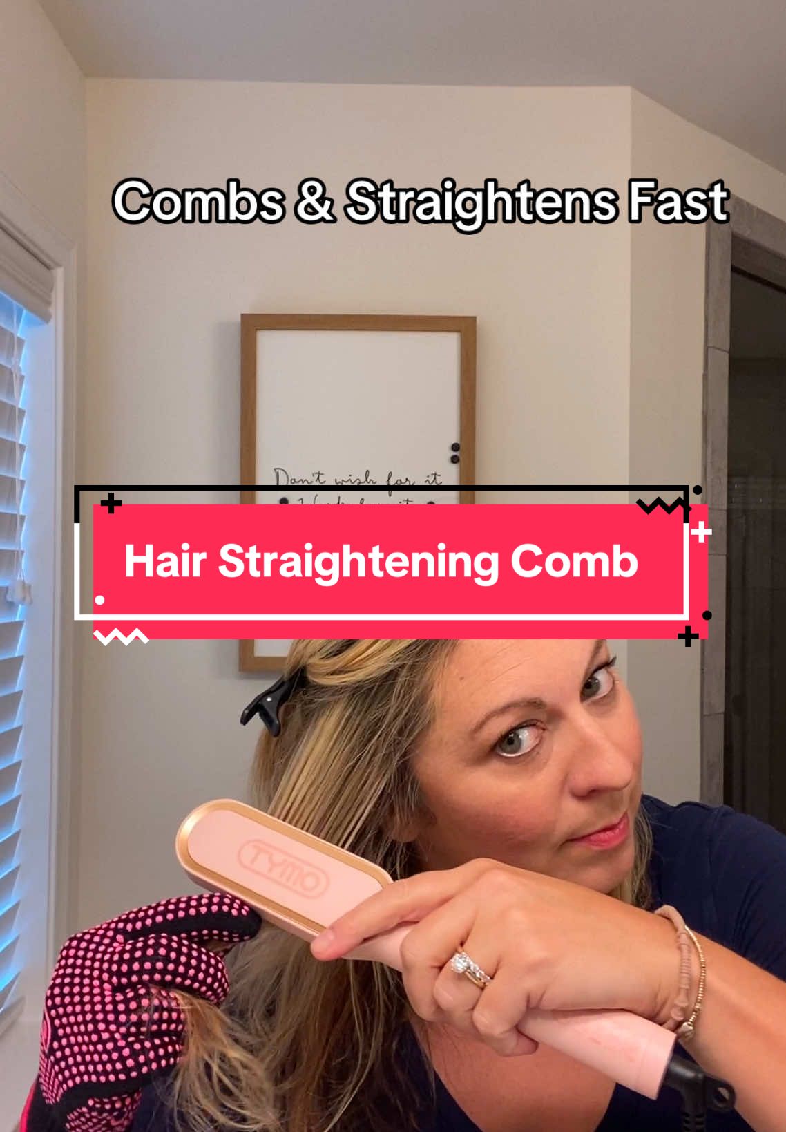 Flat Iron & Brush Combo! I Love using this hair straightening brush to straighten my hair! I seriously look like I just got a blowout! #hair #hairtok #hairstyle #straighthair #hairstraightener #blowout #comb #brush @TYMOBEAUTY@US 