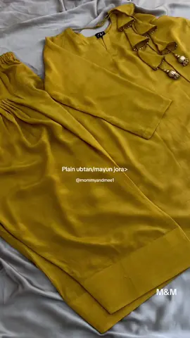 Looking for minimal ubtan/mayun dress? (Custom made order) Presenting you this 2pcs shirt shalwar on rawsilk, shirt embellished with back handmade tassels with a v neckline and large hem shalwar to add more desi touch, dupatta can also be added on demand!🤍 Dm on insta or whatsapp for any queries and details. #fyp #explore #tiktokvideos #customersmostloved #mayun #ubtan #viral_video #SmallBusiness #explorepge 
