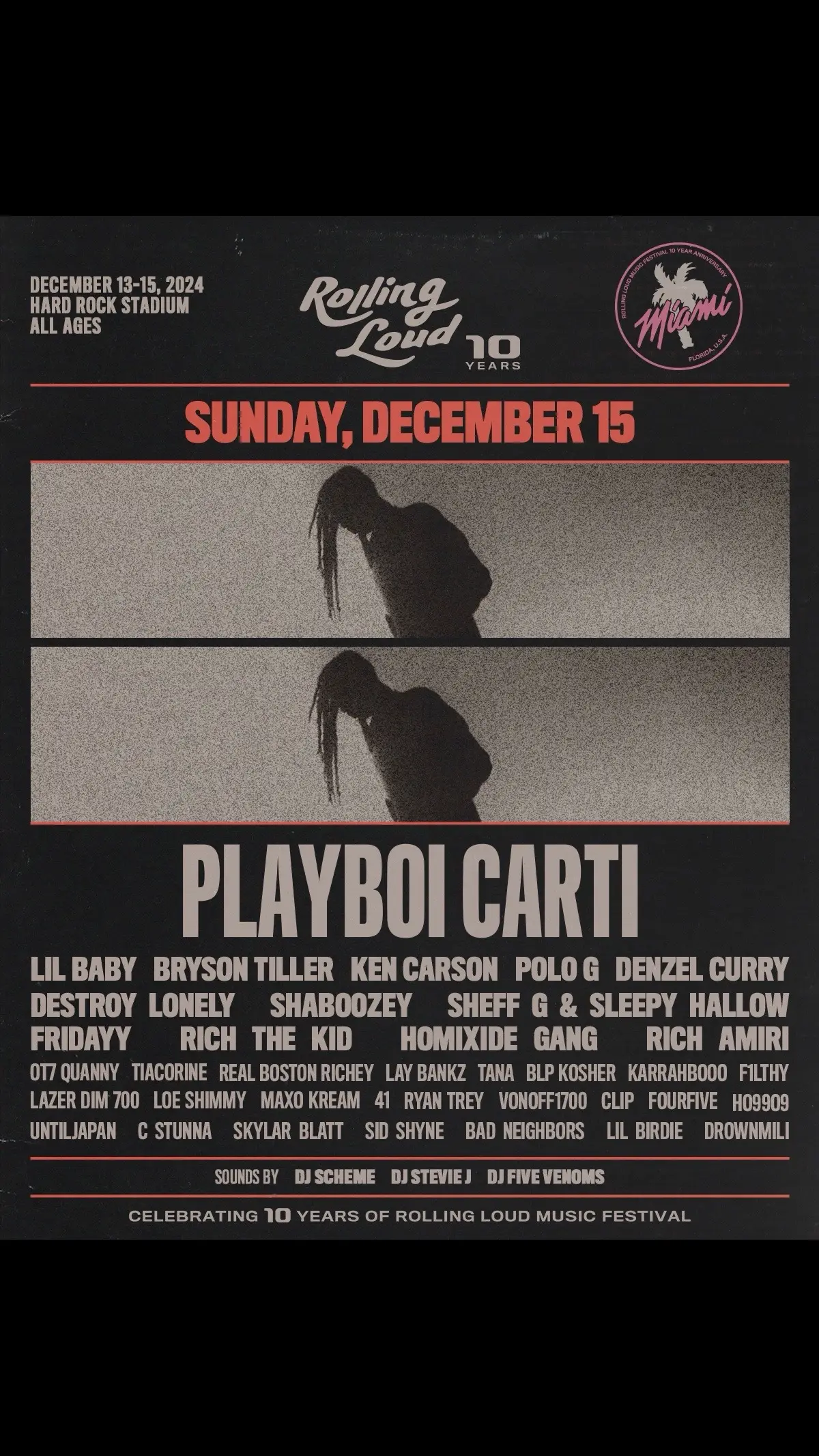 LIMITED SUNDAY TIX ON SALE FRI @ 12PM See CARTI, BABY, BRYSON, KEN, POLO, DENZEL, LONE, SHABOOZEY AND MORE LIVE!  SIGN UP FOR ACCESS ➡️ rollingloud.con/1daytix 