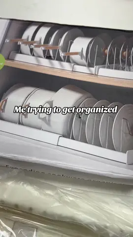 Adjustable pot & lid storage rack! #storage #storagerack #potsandpans #organizer #kitchengadgets 