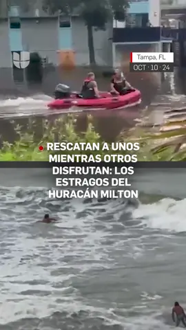 El huracán Milton azotó Florida, causando estragos en varias áreas. En Clearwater, aproximadamente 800 personas fueron desplazadas debido a inundaciones, y se realizaron operaciones de rescate. A pesar de la destrucción, algunos surfistas aprovecharon las grandes olas en la playa de Cocoa. #Milton #ElTiempoUnivision