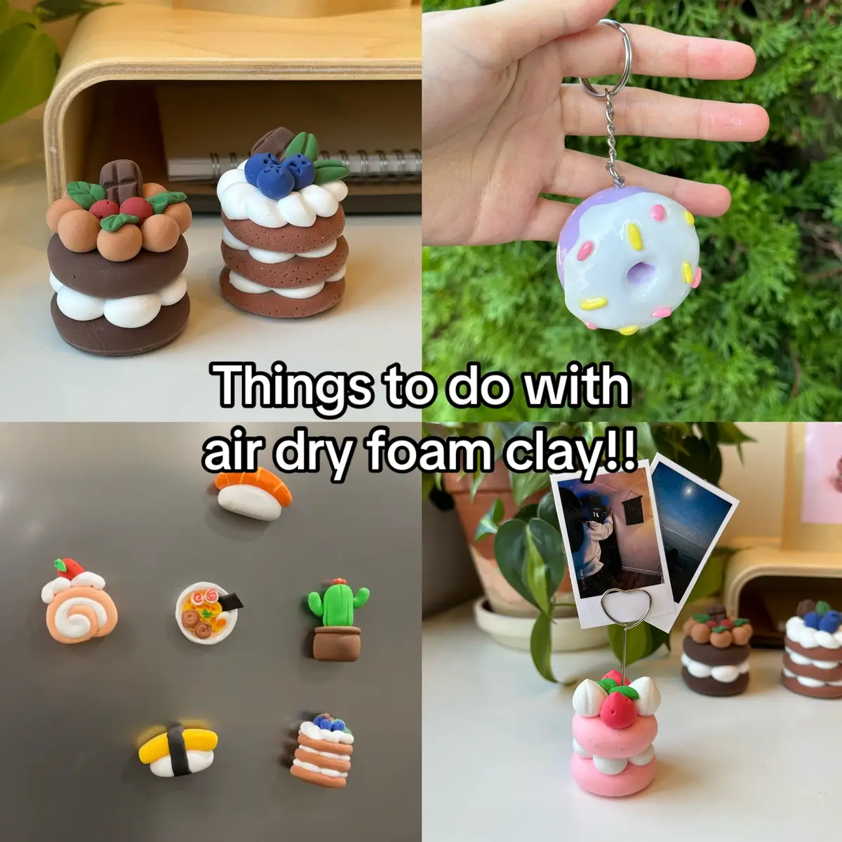 So many people ask me what they can do with the finished claymoo figures. here are some good ideas!! ✨ the fridge magnets are my favourite ones, literally obsessed 😭 #diyideas #craft #hobby 