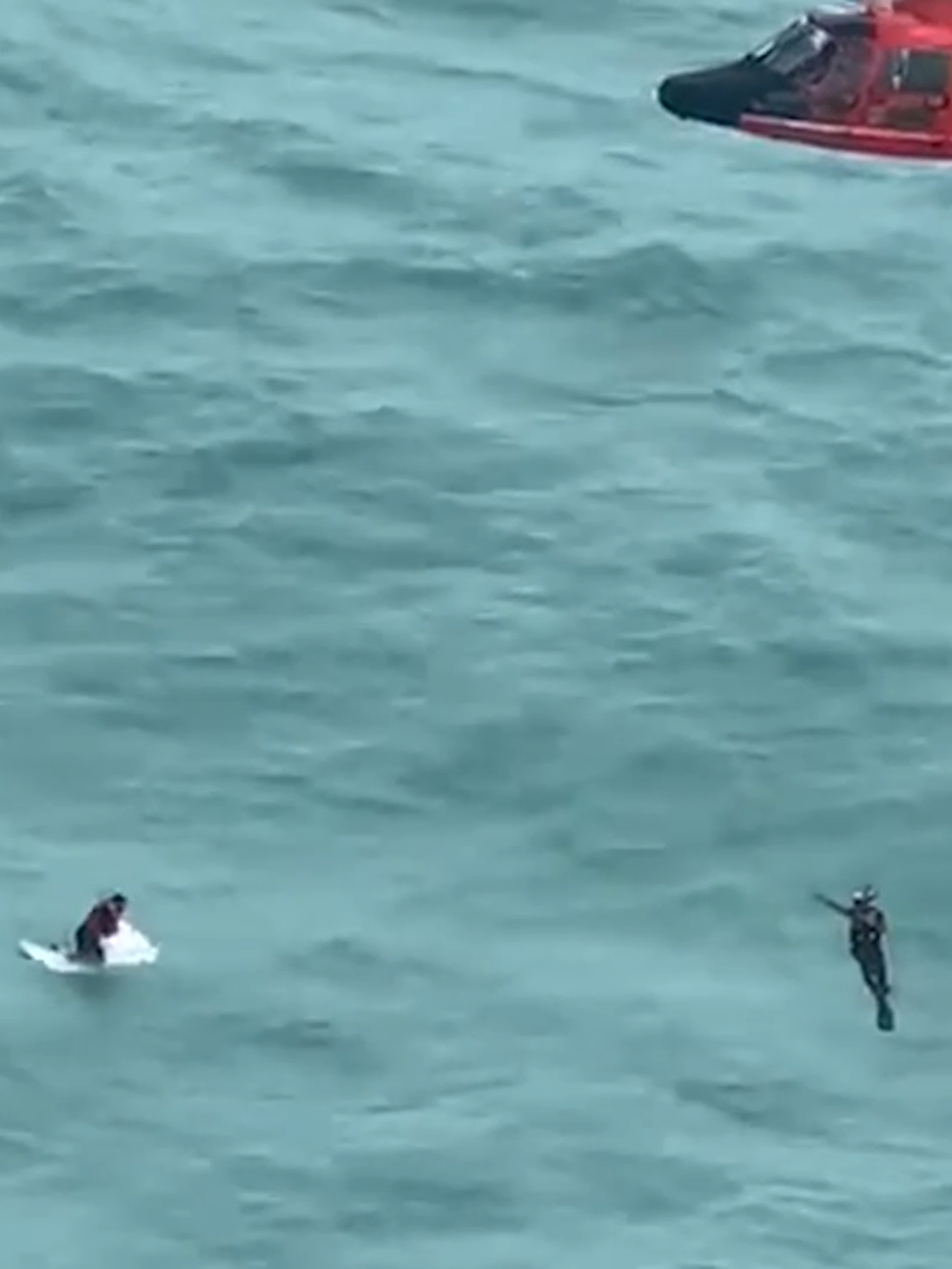 A Coast Guard helicopter crew rescued a man clinging to an ice chest in the Gulf of Mexico after his fishing boat became stranded Wednesday night off the coast of Florida as Hurricane Milton barreled toward the state. Searchers located the man about 30 miles off Longboat Key, Florida, on Thursday. The man was taken to Tampa General Hospital for medical treatment, according to the Coast Guard. The fate of his boat was not immediately clear.