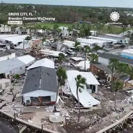 🇺🇸 | HURACÁN MILTON: El vídeo del dron captura la devastación del huracán Milton en Grove City y Manasota Key, Florida.