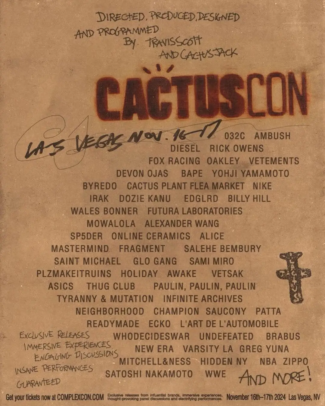 a first look at brands and partners participating at the Las Vegas event curated by @CACTUS JACK and @Travis Scott  limited tickets still available