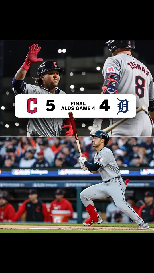 The #Guardians snapped a 20-inning scoreless drought to force Game 5 🔥 #MLB #alds #playoffs #cleveland #baseball 