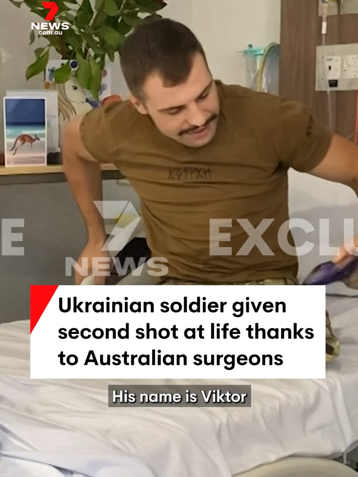 A Ukrainian soldier has been given a second shot at life thanks to a team of Australian surgeons. Viktor Blacksmith had his legs blown off on the battlefield and will soon be given ground breaking prosthetics so he can return to the frontline. #ukraine #soldiers #surgery #recovery #amputee #7NEWS