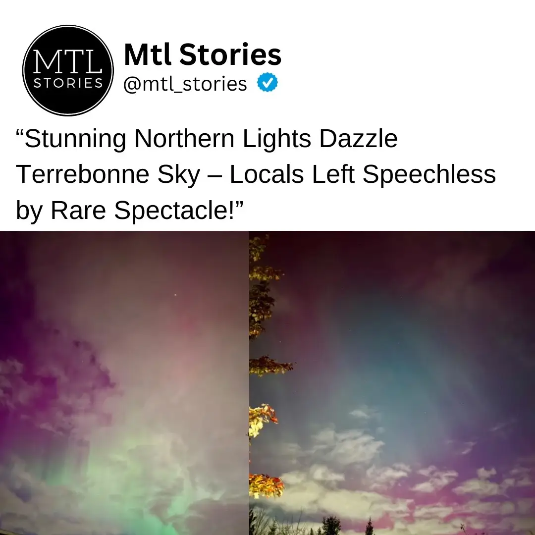 “Stunning Northern Lights Dazzle Terbon Sky – Locals Left Speechless by Rare Spectacle! #montréal 