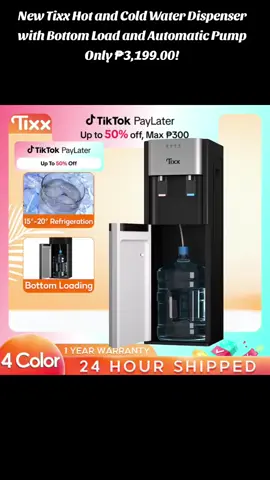 #New Tixx Hot and Cold Water Dispenser with Bottom Load and Automatic Pump Only ₱3,199.00!