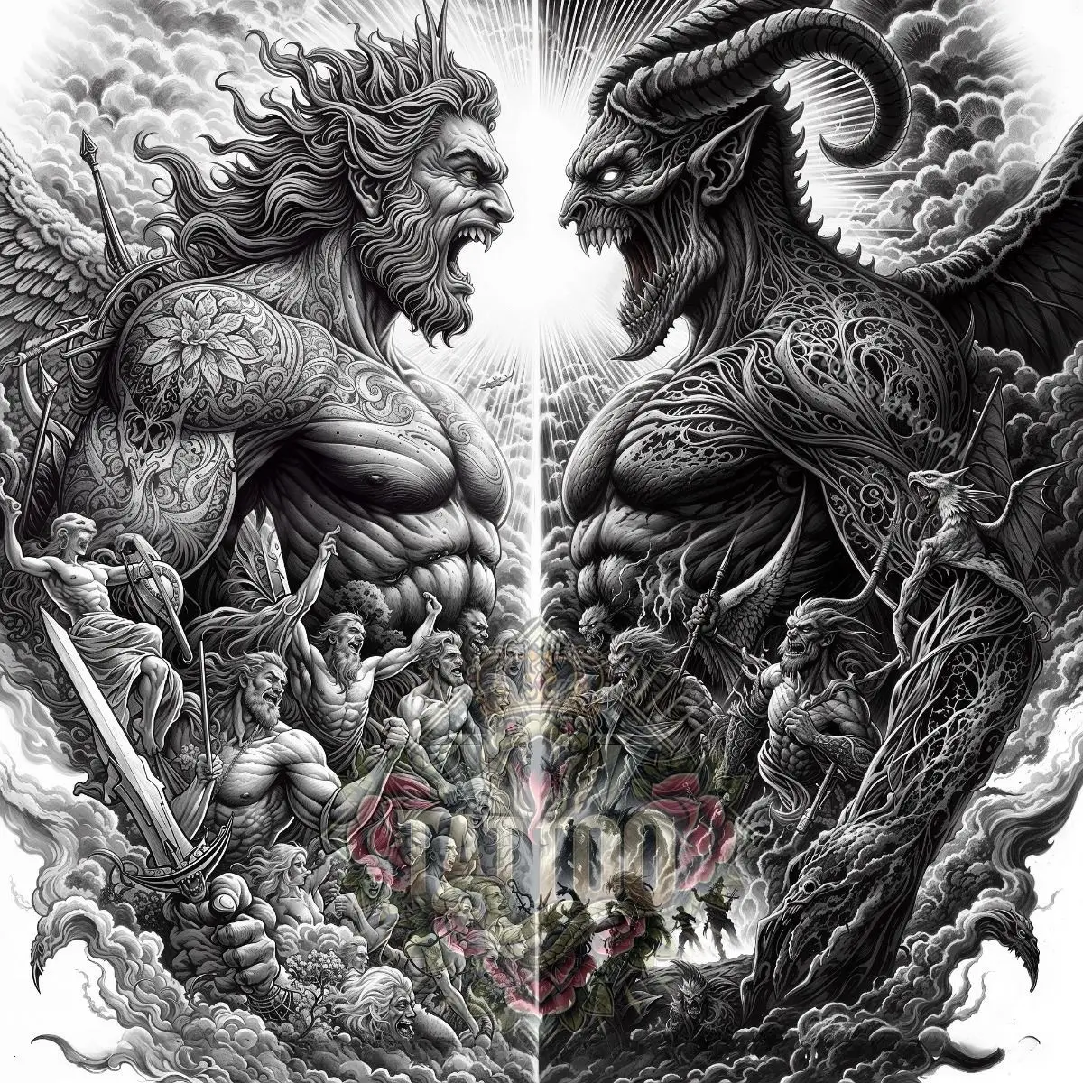 dreamtattoo - good vs evil - #fyp #tattoo #trending #viral #foryoupage #tiktok #tattoos #Love #art #dreamtattoo #foryou #viralvideo #illslick 