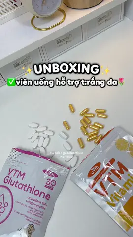 Bà nào thích da trắng thì có thể tham khảo nè #goccuamiuu #reviewlamdep #goclamdep #unbox #vienuongvitaminc #vienuongglutathione #vienuongtrangda #vienuongtrangdaglutathione #viral #fyp #xuhuong #muataitiktok 