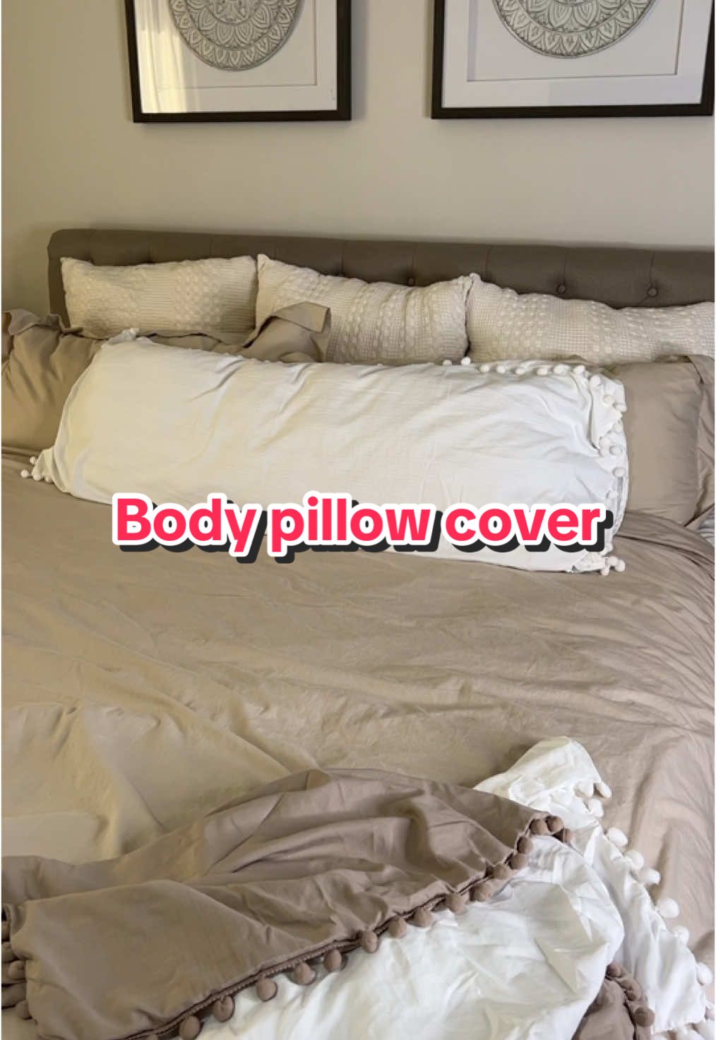 #ad I liked these body pillow covers so much I ordered and extra white and a camel color. It has a pompom detail making it so beautiful on my bed. #bodypillowcase #bodypillowcover #bodypillow #pillowcover #CleanTok #TikTokShopHolidayHaul #TikTokShopBlackFriday #TikTokShopCyberMonday #SpotlightFinds #FallDealsForYou #TreasureFinds #TopTierOctober 