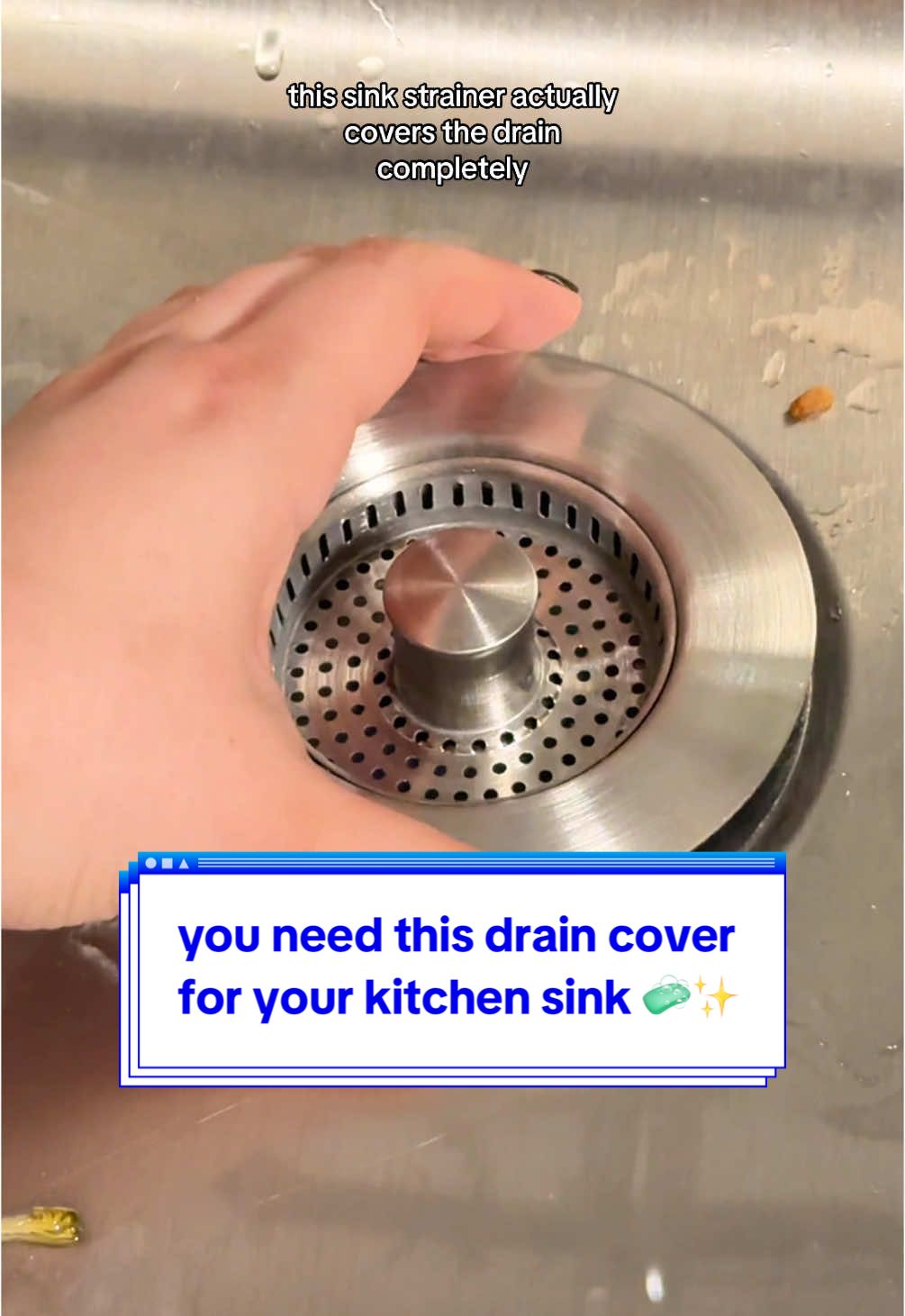 this sink strainer cover makes hand washing my dishes less stressful now that my drain is protected the correct way 🧼✨ #falldealsforyou #tiktokshopfinds #kitchengadgets #kitchenmusthaves #sinkcleaning #sinkdrainstopper #sinkstrainer 